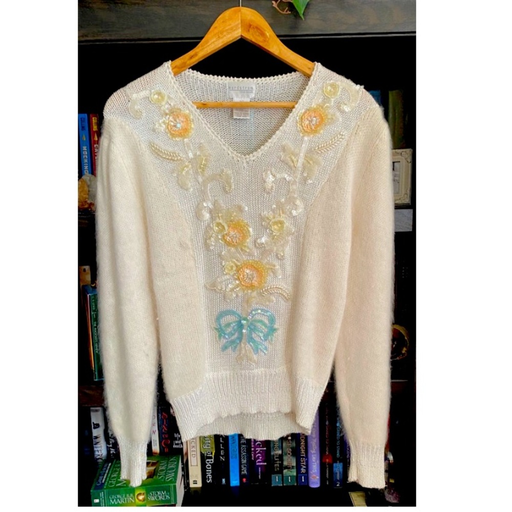Angora Cottage Core Vintage Sweater!